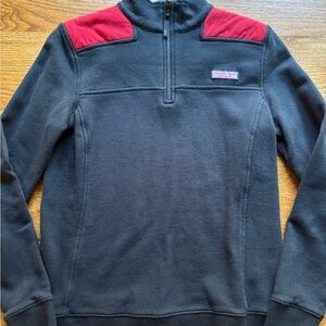 Vineyard Vines Quarter Zip Shep Shirt Men's Size XS Navy with red